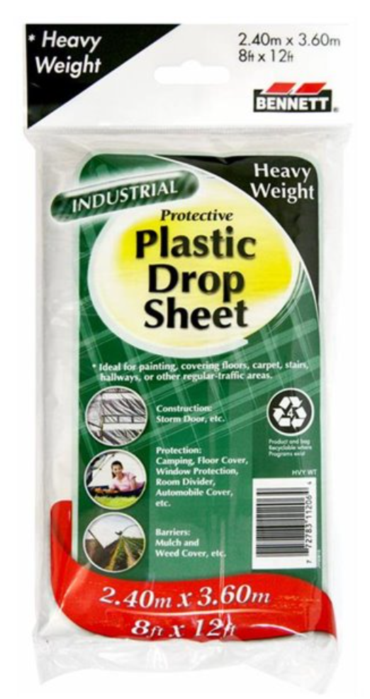BENNETT Heavy Weight Plastic Drop Sheet 8'x12'