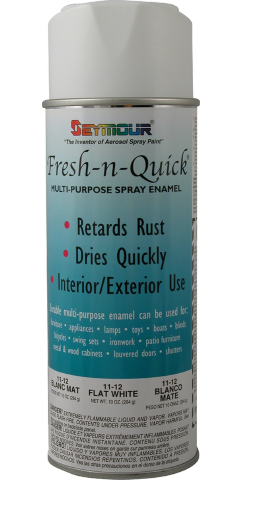 Seymour 11-12 Flat White 473ml (16 oz.) Fresh-N-Quick Multi-Purpose Spray Enamel