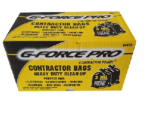 G-FORCE Contractor Tough Heavy Duty Clean-Up Bags 3mil 20ct