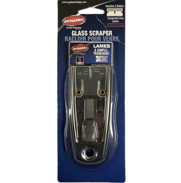 Soft Grip Glass Scraper w/5 Pack of Sing