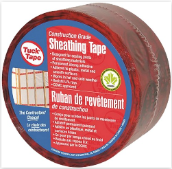 Cantech 205026066 60mm x 66m (2.36" x 72.1yd) Tuck Tape Red Construction Grade Sheathing Tape