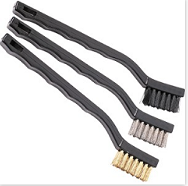 Richard 03256 Set Of 3 Mini Brushes w/ Plastic Handle (Nylon Brass And Steel)