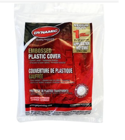 Dynamic 00380 9' x 12' .3mil Embossed Clear Plastic Flat Packed Drop Cloth