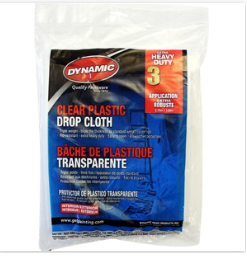 Dynamic 00386 9' x 12' 3mil Clear Plastic Flat Packed Drop Cloth