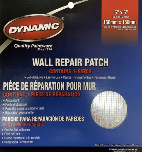 Dynamic LF055001 6" x 6" (150mm x 150mm) Drywall Repair Patch